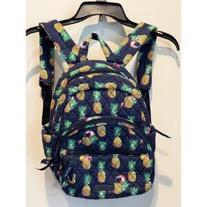 Vera Bradley Mini Backpack Navy Blue Pineapple Toucan Quilted Tropical 23725-Q60